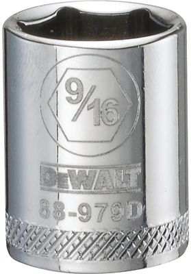 SAE Socket, Shallow, 6-Point, 9/16 In., 3/8 In. Drive