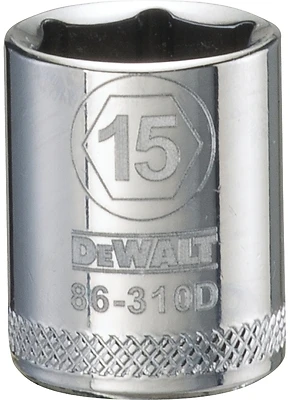 DeWalt DWMT86310OSP Metric Shallow Socket, 15mm, 3/8 In. Drive, 6-Point