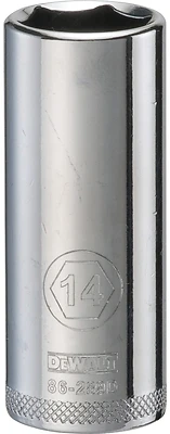 Metric Deep Socket, 6-Point, 1/4 In. Drive, 14mm