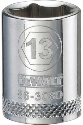 DeWalt DWMT86308OSP Metric Shallow Socket, 13mm, 6-Point, 3/8 In. Drive