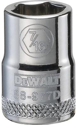 DeWalt DWMT88977OSP Shallow Socket, 7/16 In., 6-Point, 3/8 In. Drive