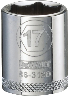 DeWalt DWMT86312OSP Metric Shallow Socket, 6-Point, 3/8 In. Drive, 17mm