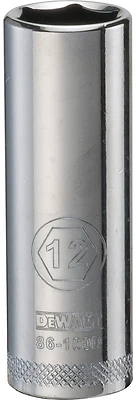DeWalt DWMT86100OSP Deep Socket, 12mm, 6-Point, 1/4 In. Drive