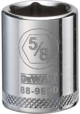 DeWalt SAE Socket, 5/8 In., 3/8 In. Drive, 6-Point, Shallow