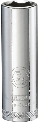 DeWalt DWMT86048OSP SAE Deep Socket, 7/16 In., 1/4 In. Drive, 6-Point