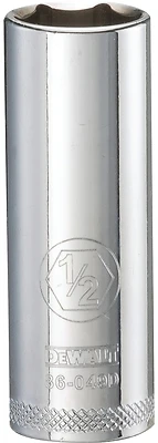 DeWalt DWMT86049OSP SAE Deep Socket, 1/2 In., 1/4 In. Drive, 6-Point