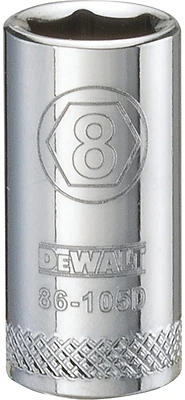 Metric Shallow Socket, 6-Point, 1/4 In. Drive, 8mm