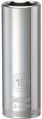 Metric Deep Socket, 6-Point, 1/2 In. Drive, 19mm