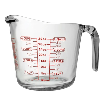 Anchor Hocking 551780L13 Measuring Cup, 4 Cup / 1 Qt, Clear Glass