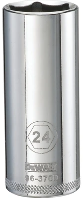 DeWalt DWMT96370OSP Metric Deep Socket, 6-Point, 1/2 In. Drive, 24mm