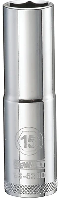 DeWalt DWMT93530OSP Metric Deep Socket, 6-Point, 1/2 In. Drive, 15mm