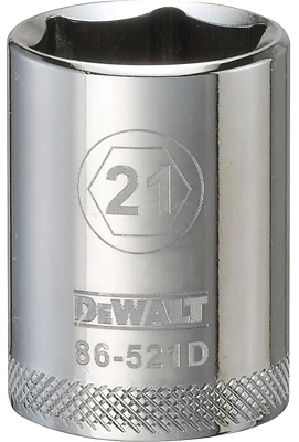 DeWalt DWMT86521OSP Metric Shallow Socket, 6-Point, 1/2 In. Drive, 21mm