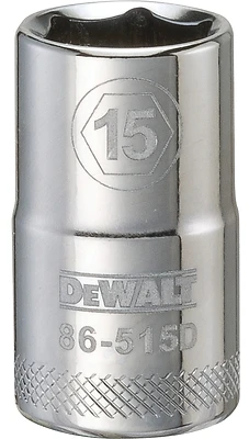 DeWalt DWMT86515OSP Metric Shallow Socket, 6-Point, 1/2 In. Drive, 15mm