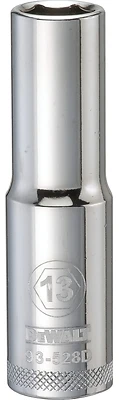 Metric Deep Socket, 6-Point, 1/2 In. Drive, 13mm