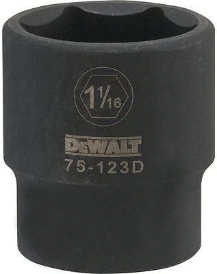 SAE Impact Socket, 6-Point, Black Oxide, 1/2 In. Drive, 1-1/16 In.