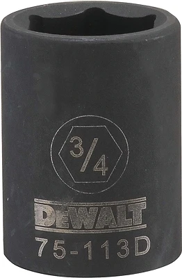 SAE Impact Socket, 6-Point, Black Oxide, 1/2 In. Drive, 3/4 In.