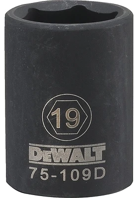 Metric Impact Socket, 6-Point, Black Oxide, 1/2 In. Drive, 19mm