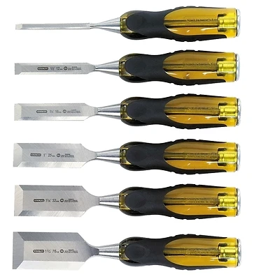 6-piece Wood Chisel Set With Ergonomic Handles And Steel Striking Cap