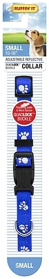 Reflective Nylon Paw Print Dog Collar 10 In. To 16 In.