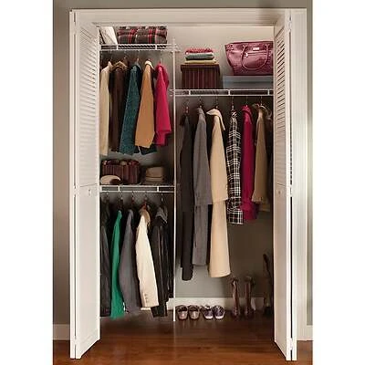 5-Ft. White Closet Organizer Kit