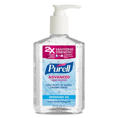 Purell 3015-12-CMR Advanced Hand Sanitizer Gel, Pump Bottle, 8 Oz