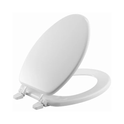 Elongated Toilet Seat, White Molded Wood