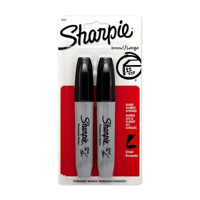 Sharpie 38262PP Permanent Marker, Chisel Lead/Tip, Large Lead/Tip, Black Lead/Tip