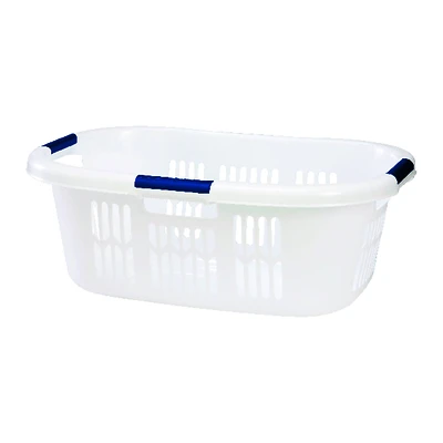 Rubbermaid FG299787WHT Hip-Hugger Laundry Basket, 1.5 Bu, White