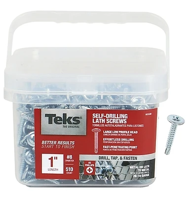 Lath Screws, Metal To Metal, Phillips Head, Drill Points, #8-18 x 1 In., 510-Pk.