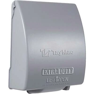 2-gang Vertical Mount Metallic In-use Low Profile Outdoor Outlet Cover