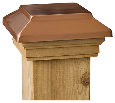 Victoria Copper Plateau Post Cap, 4 x 4 In.