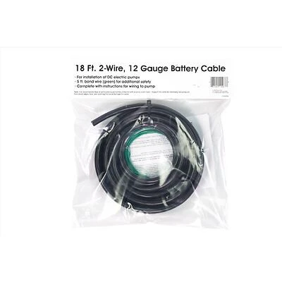 Battery Cable, 2-Wire, 18-Ft.