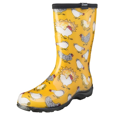 Sloggers 5016CDY08 Rain & Garden Boots, Chicken Daffodil Yellow, Women's Size 8