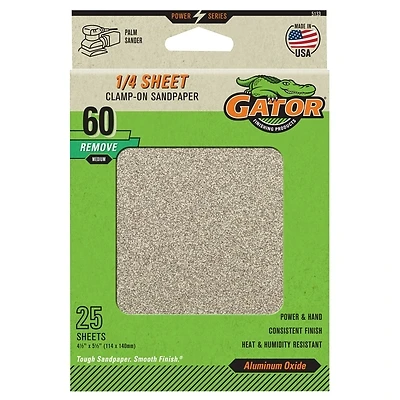 Sanding Sheets, Aluminum Oxide, 60-Grit, 4.5 x 5.5-In., 25-Pk.