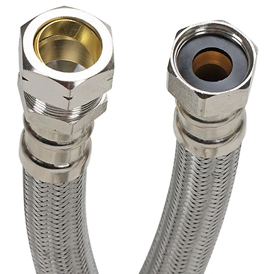 18 In. Braided Stainless Steel Water Heater Supply Line - Model B4h18