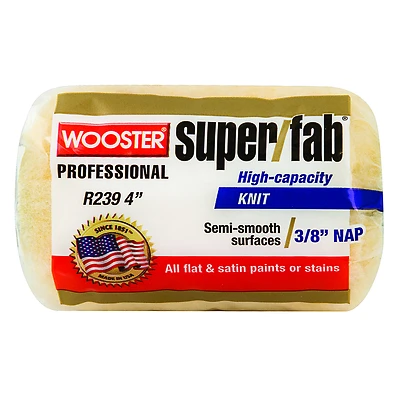Wooster R239-4 Paint Roller Cover, 3/8 In. Nap, 4 In., Knit Fabric