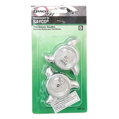 Chrome Tub And Shower Faucet Handles For Sayco, Model 9d00088746