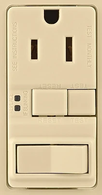 Eaton SGFS15V-MSP GFCI Receptacle and Switch, 15A, 125V, Ivory, 5 Pack
