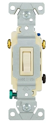 Eaton 1303-7LA 3-Way Toggle Switch, 15A 120V, Light Almond
