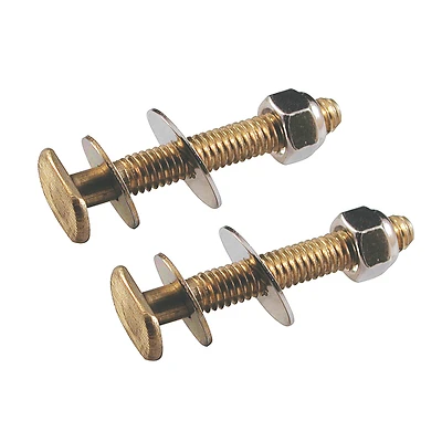 Brass Toilet Bolt Set With Break-a-way Feature, 5/16 Inch X 2-1/4 Inch