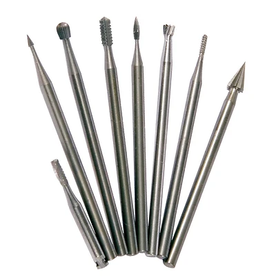 Assorted Mini Burr Set Steel 8 Piece With 1/8 Inch Shank