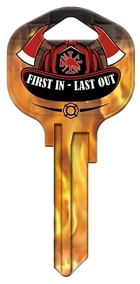 Hy-Ko 15005KW1-FRMN Fireman House Key Blank, Brass, Kwikset KW1