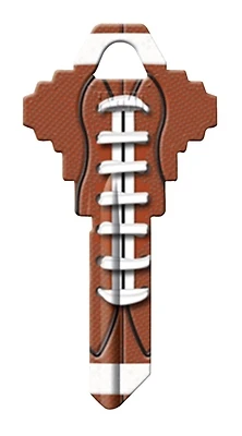 Hy-Ko 16010SC1-25 Football House Key Blank, Brass, Schlage SC1