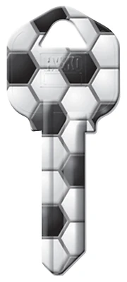 Hy-Ko 16010KW1-28 Soccer House Key Blank, Brass, Nickel-Plated