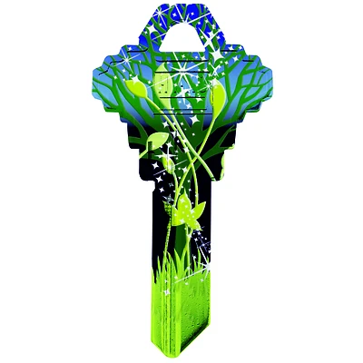 Hy-Ko 16010SC1-40 Green Leaf House Key Blank, Brass, Schlage SC1
