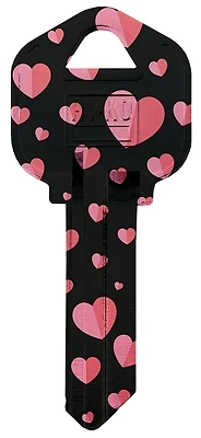 Hy-Ko 16010KW1-30 Key Blank, Kwikset KW1, Brass, Heart Design