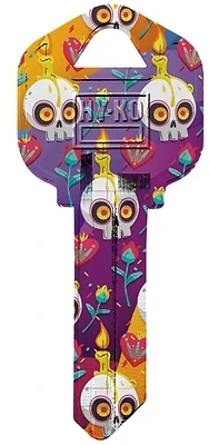Hy-Ko 16010KW1-24 Skull Key Blank, Brass/Nickel, Kwikset KW1