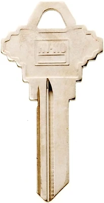 Hy-Ko 11010SC7 Key Blank, Brass, Nickel, For Schlage Locks, 2.107 In