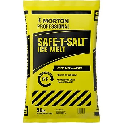 50 Lbs. Morton Safe-t-salt Rock Salt Bag For Ice Melting