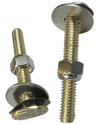 Universal Toilet Bolt Set Gold Steel With Nuts And Washers